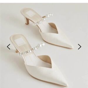 DOLCE VITA KANIKA PEARL MID HEELS VANILLA PEARLS- SIZE 5.5